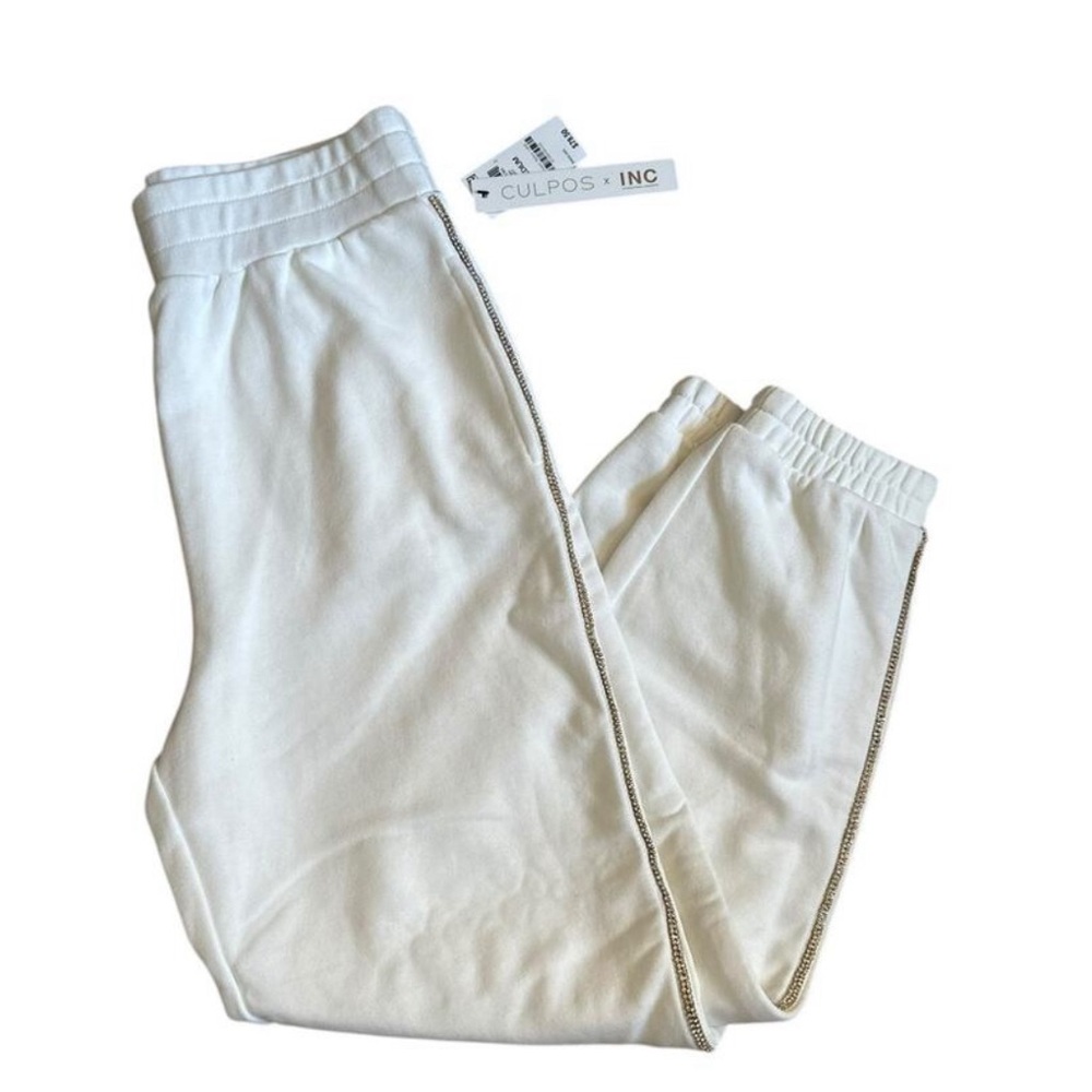 CULPOS x INC rhinestone white sweatpants medium